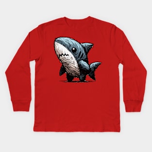 Doodle Stuffed Toy Shark Kids Long Sleeve T-Shirt